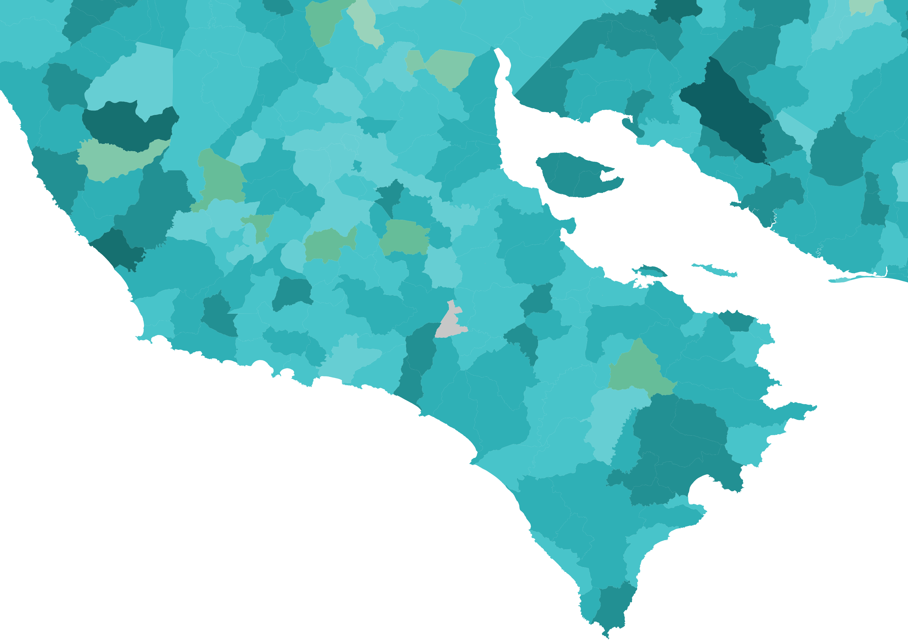 Mapa de la Península de Nicoya